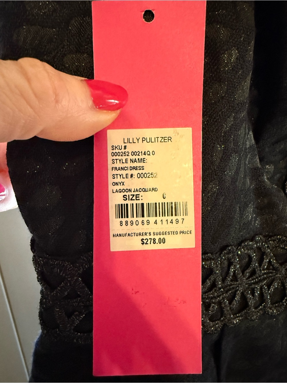 Lilly Pulitzer “Franci” Onyx Lagoon Jacquard dress Size 0 - Picture 6 of 11